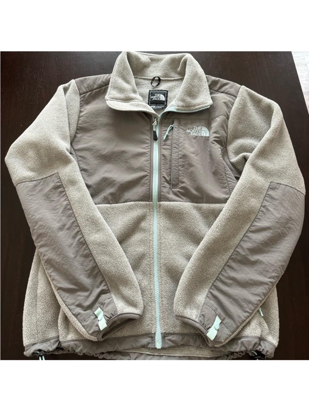 The North Face Women's Gray Fleece Jacket with Blue Zipper